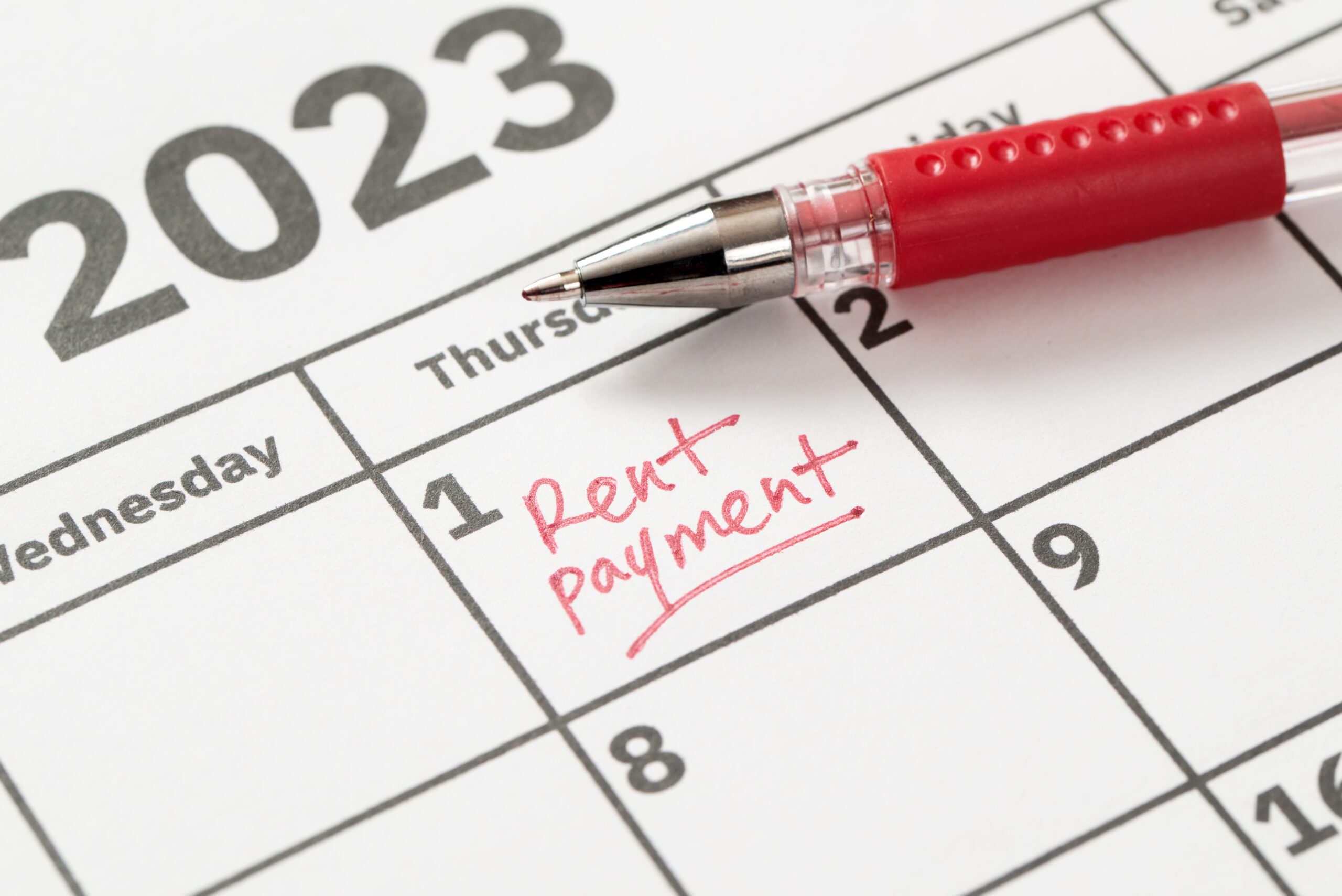 Housing Rent Payment Calendar